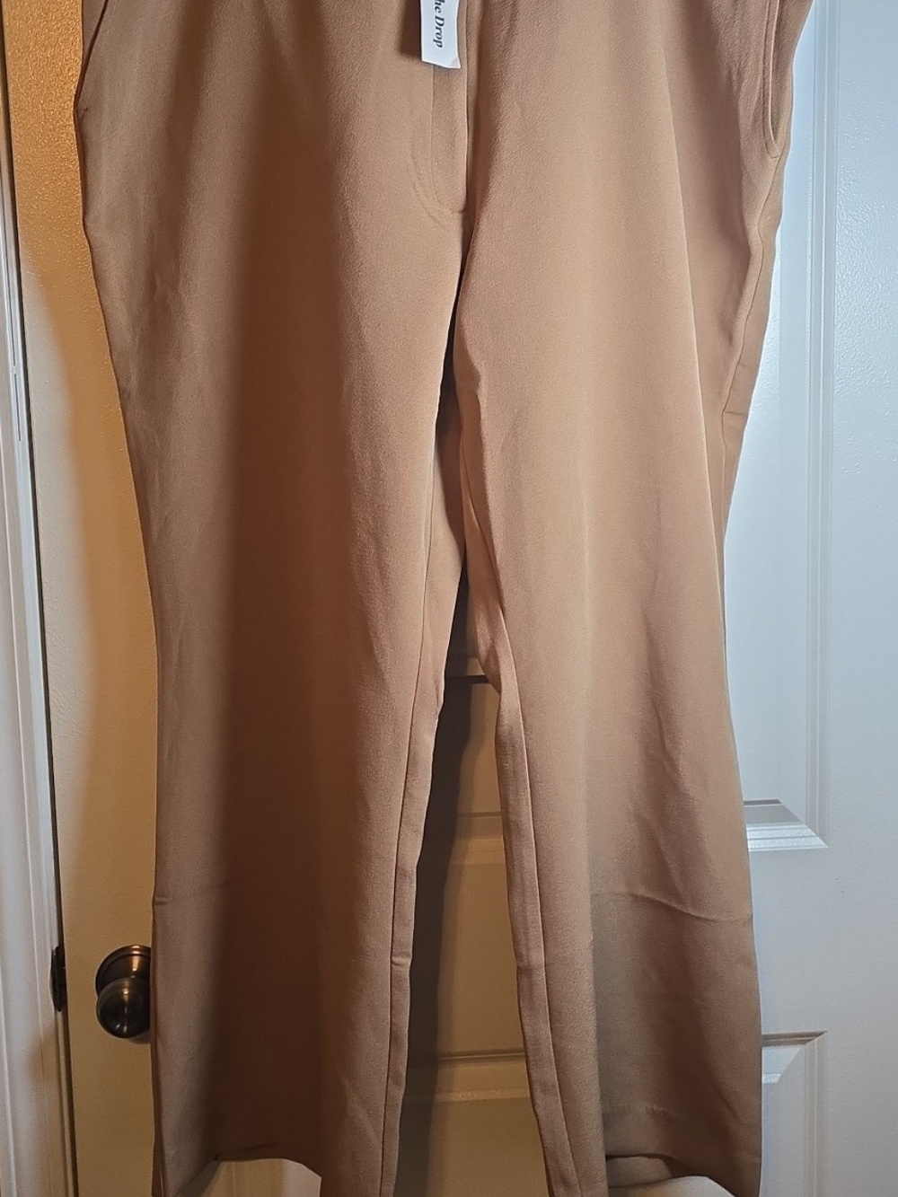 The Drop by Amazon Women's Tan camel color flat front Dress Pants